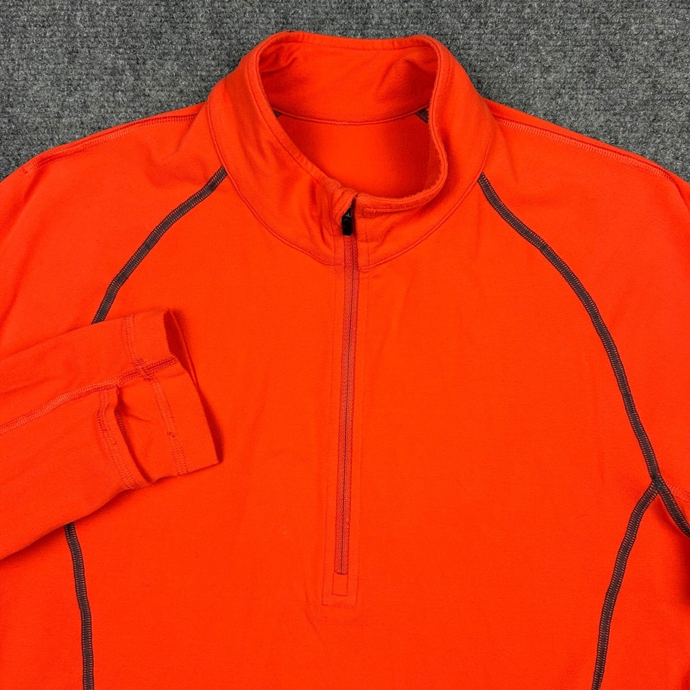 Lululemon 1/4 Zip Pullover Mens M Orange Activewear Running Long Sleeve Shirt